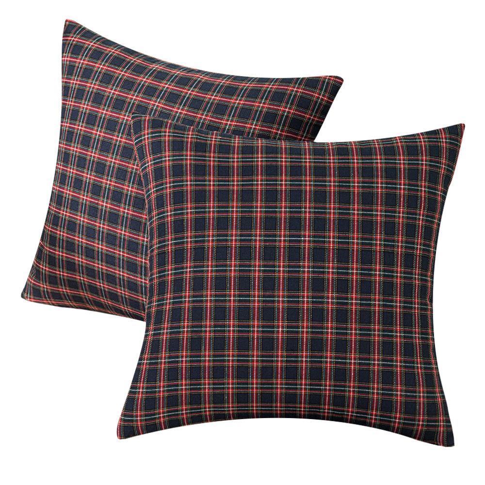 Living Room Sofa Christmas Red Plaid Polyester Cotton Pillow Cover Modern Ins Style Pillow Cushion Cover Premium