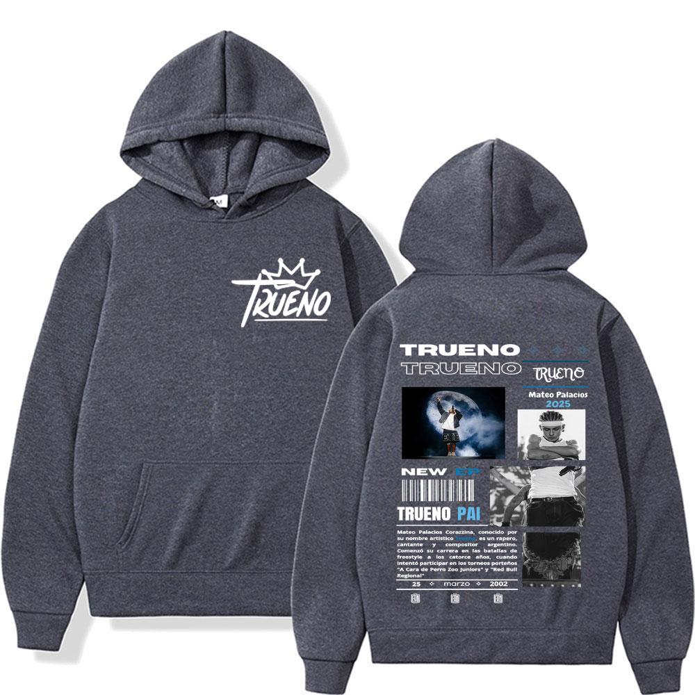 Rapper Trueno Mateo Palacios Tour 2025 Graphic Pullover Men's Clothing Gothic Hip Hop Pop Music Hoodie Oversized Sweatshirt Tops