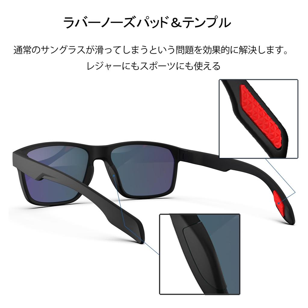 HAAYOT and Polarized Sports Lightweight and Durable TR90 UV for and Matte Black and Orange Men's Women's Sunglasses, Frame, 100% Protection, Fishing,