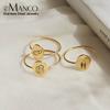 EMANCO Engrave Zodiac Constellation Ring for Women Stainless Steel Charm Bracelets Trendy Minimalist Ring Accessories