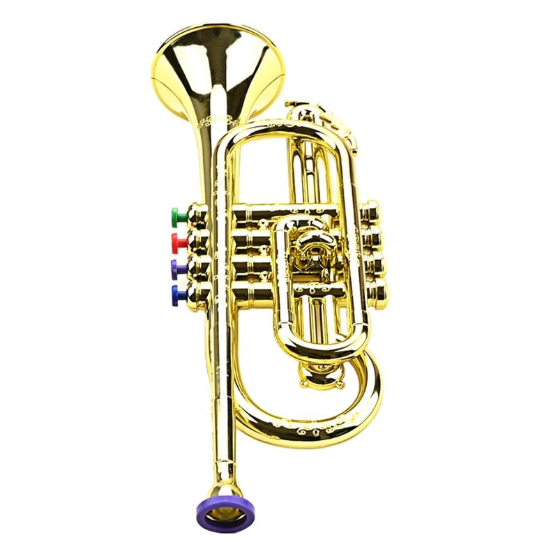 Children Trumpet Kids Trumpet with 4 Colored Keys for Early Developmental Toy