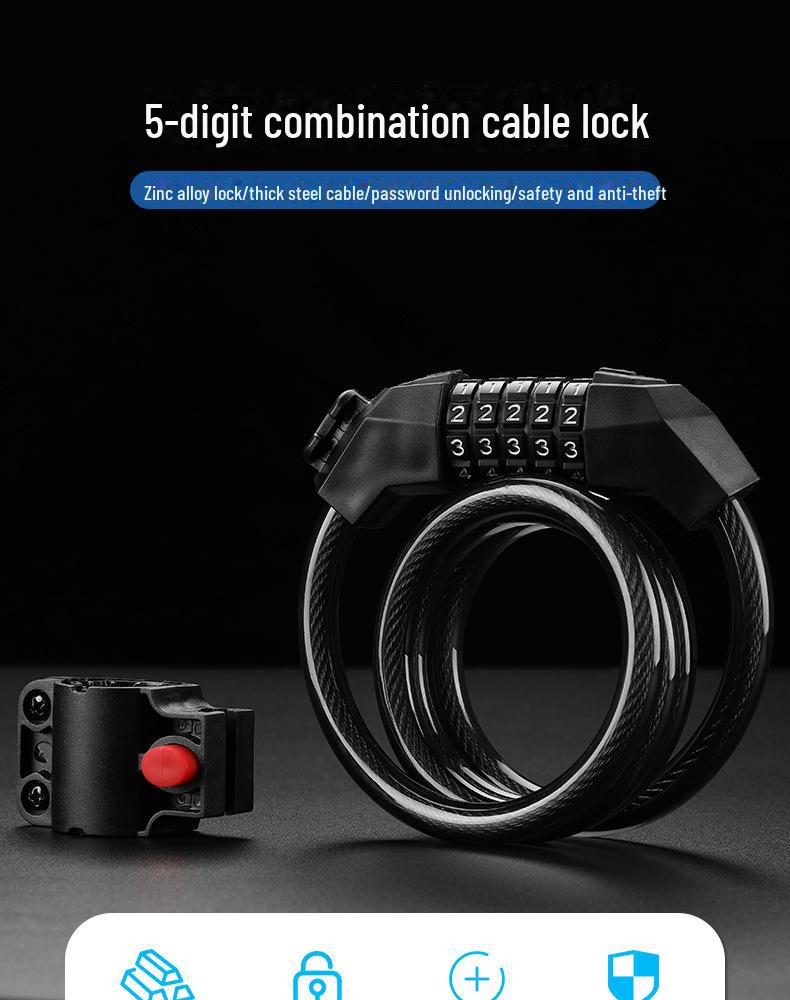 Alloy Chain Bicycle Lock: Anti-Theft Password Lock for Electric, Mountain, and Road Bikes