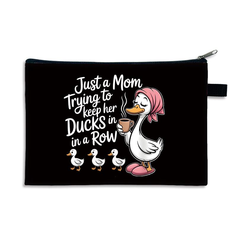 

Funny Mama Duck Floral Zipper Pouch Cute Duck Mom Makeup Bag Mother s Day Gift for Mom Women s Cosmetic Bag