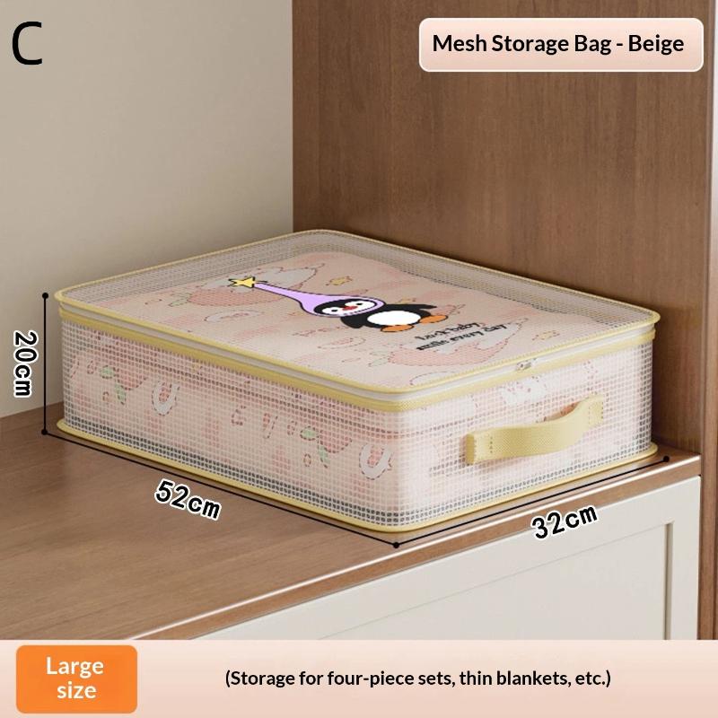 Clothing Organizer with Large Capacity Transparent Mesh Bags for Efficient Storage Solutions