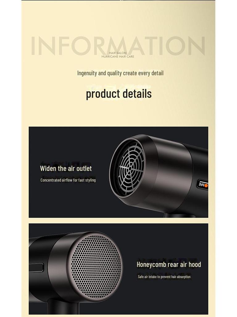 High-Power Quick-Drying Hair Dryer - European & Japanese Standards