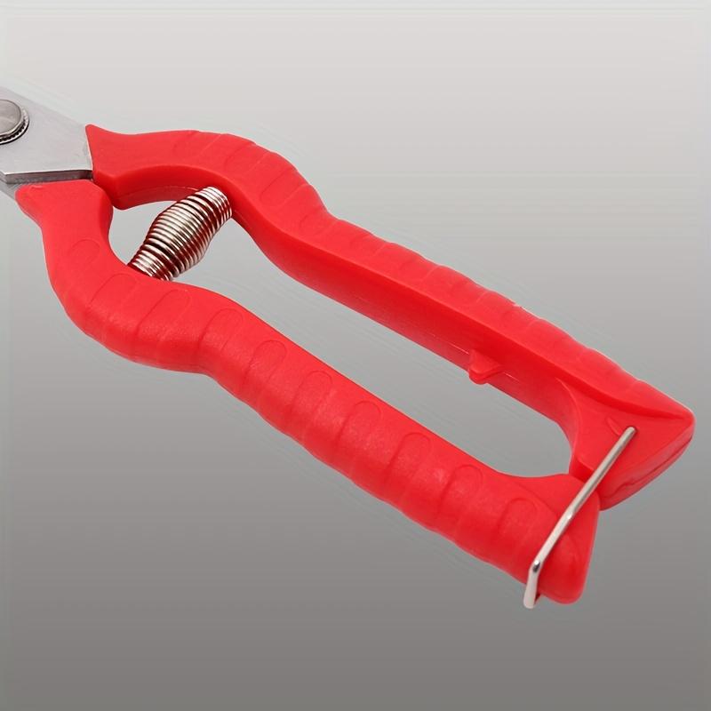 1pc Professional Garden Pruning Shears with Ergonomic Red Grip – Durable Stainless Steel Straight Blades for Rose Arrangement