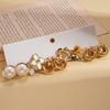 Ten-piece set of European and American imitation pearl oil drop flower round silver needle simple niche earrings 