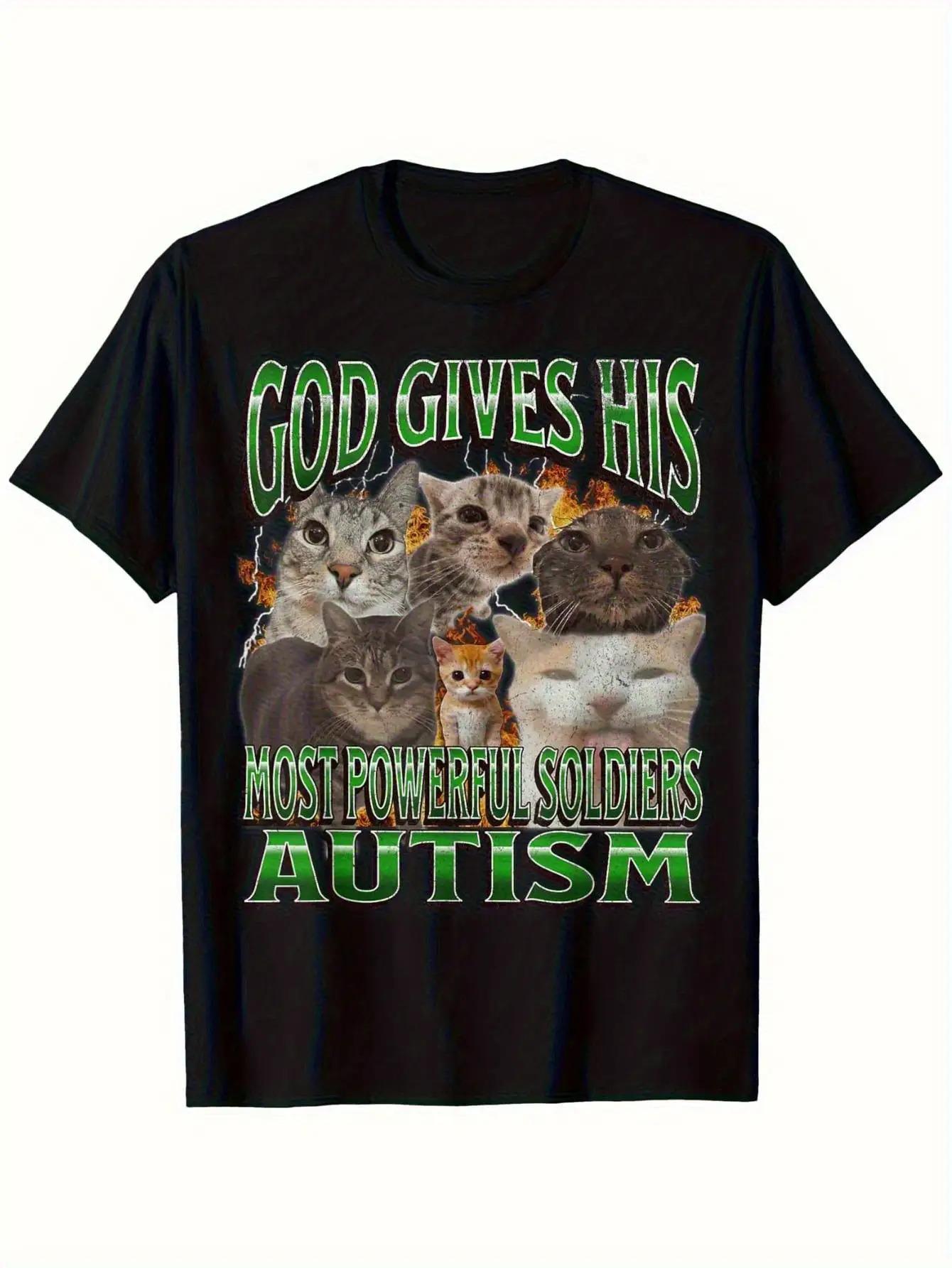 Men S Autism Awareness T-Shirt - A Slogan That Says God Gave Him The Strongest Soldier XXXXL