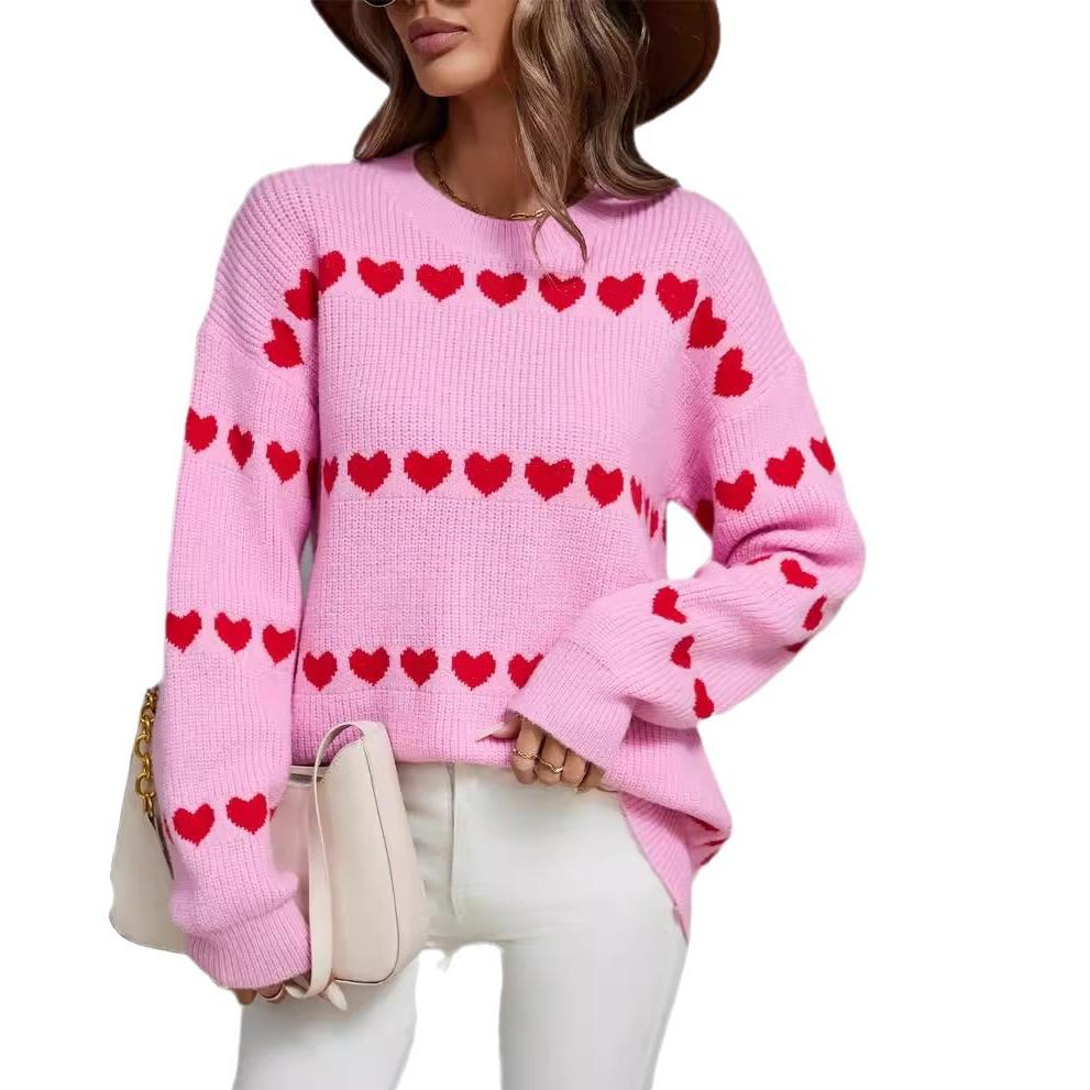 Damska jesienno-zimowa dzianina Love Fashion sweter pulower