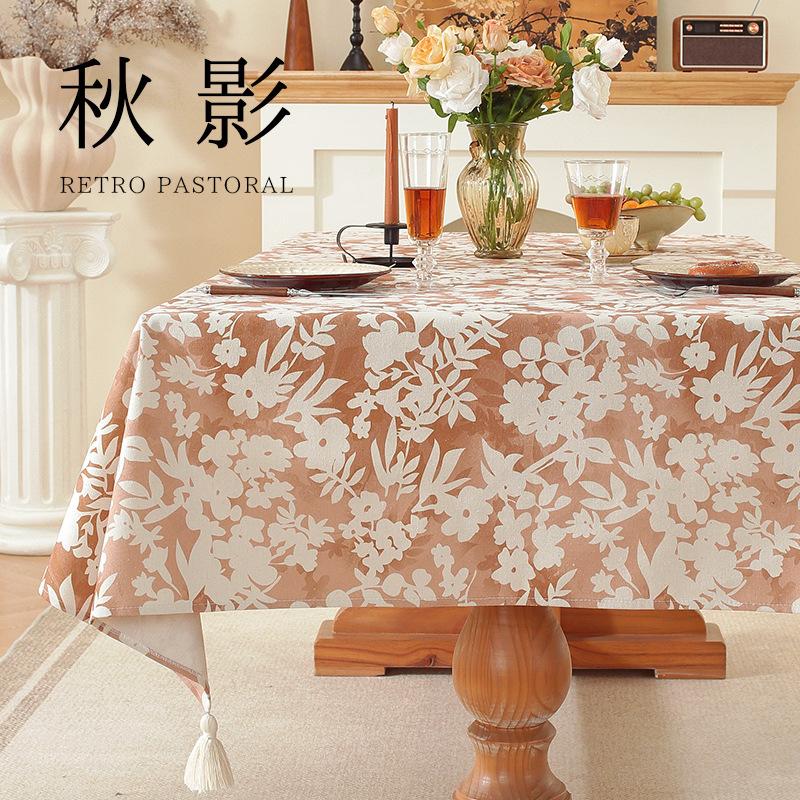 

Retro Style Table Cloth Oil Resistant Waterproof Rectangular Dining Table Cloth Dirt Resistant Suitable for Multiple Scenarios 100x140cm