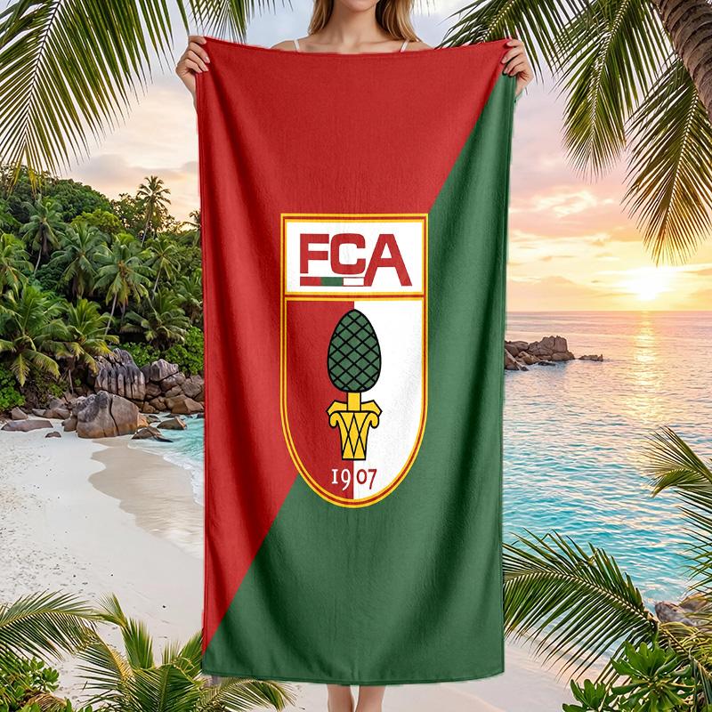 FC Augsburg FC Aufdruck Schnelltrocknendes Strandtuch Mikrofaser Saugfähig Tragbar Reise Schwimmtuch