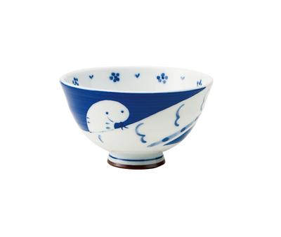 Greater East Asia Ceramics Parent-child Zodiac Snake UK Aoi-shaped Bowl [11×6.5cm] Thin Tableware Bowl OEFUAKO