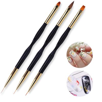 3pcs/Set Nail Art Line Painting Pen 3D Tips Acrylic UV Gel Brushes Drawing Colorful Line Grid Design Nail Manicure Tools