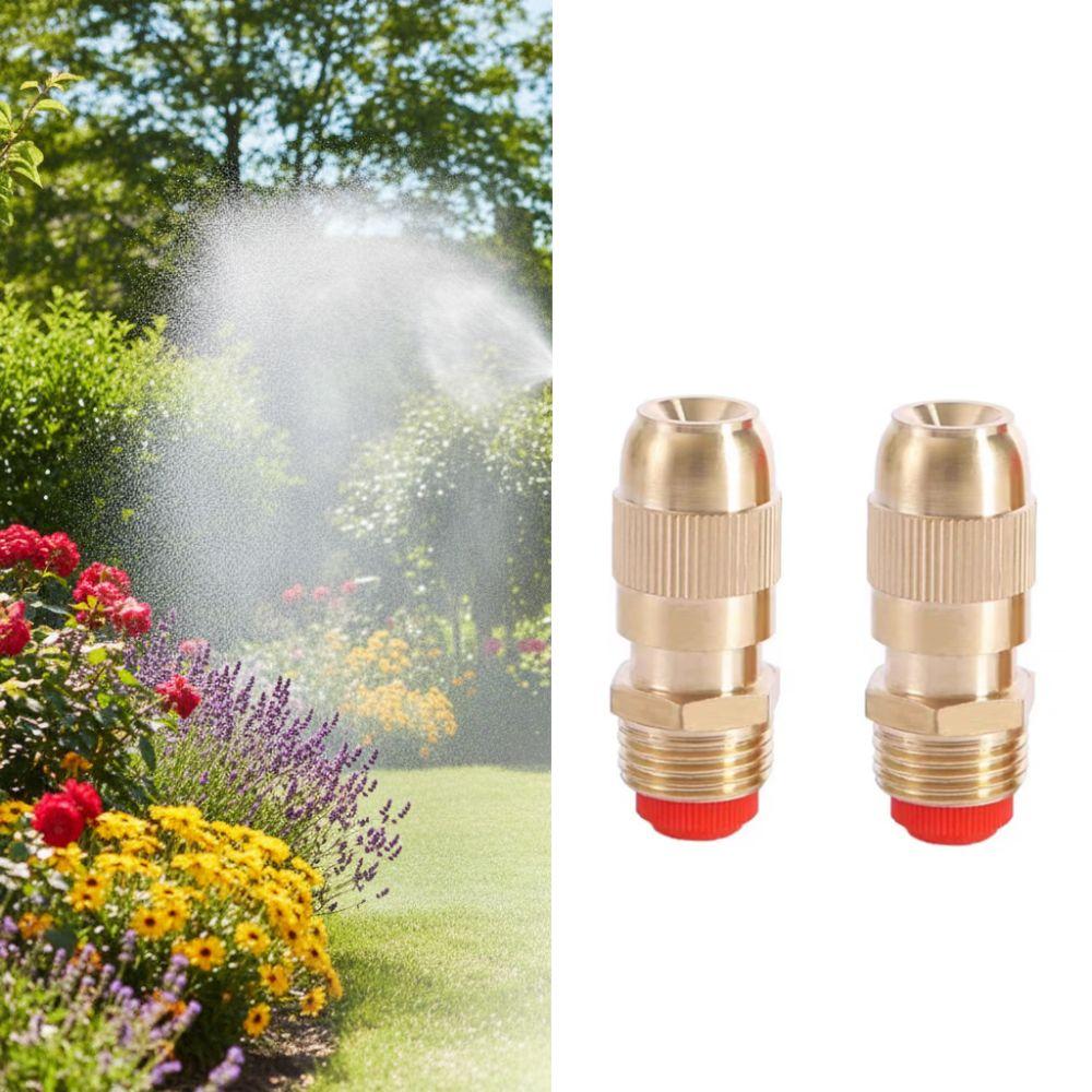 2PCS Brass Misting Nozzle Adjustable Irrigation Nozzle Garden Sprinkler Nozzle  Patio Cooling