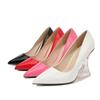 Transparent Crystal Heel Large Size High Heel Single Shoes Pointed Head Shallow Mouth Office White Collar Temperament Women's Shoes