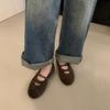2025 autumn new retro flat-soled soft-soled fluffy shoes for women to wear autumn and winter velvet cotton shoes Mary Jane shoes
