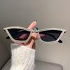 Fashion Cat Eye Rhinestone Bling Sunglasses Women Vintage Small Frame Ladies Gradient Sun Glasses UV400