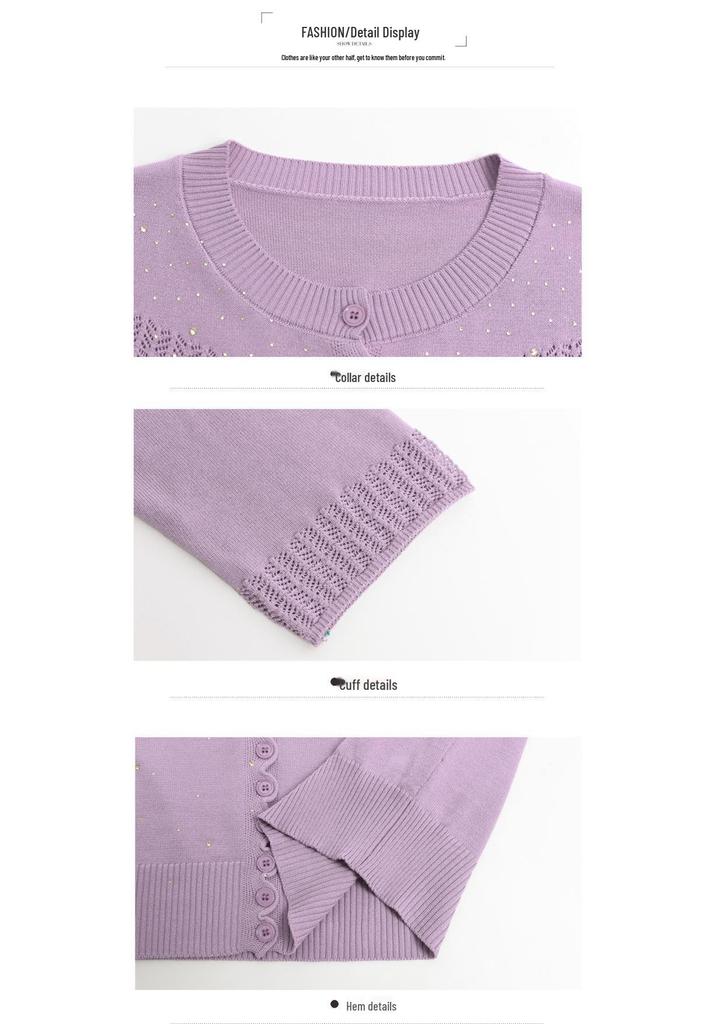 Stylish Knitted Pullover for Women, Ages 40-60: Three-Quarter Sleeve Top for Middle-Aged & Elderly