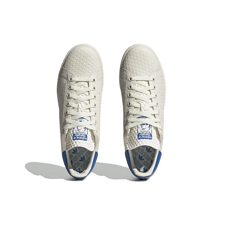 Adidas Stan Smith Debossed Geometric Print Unisex Sneakers White Cloud-White Blue-Bird HQ6747