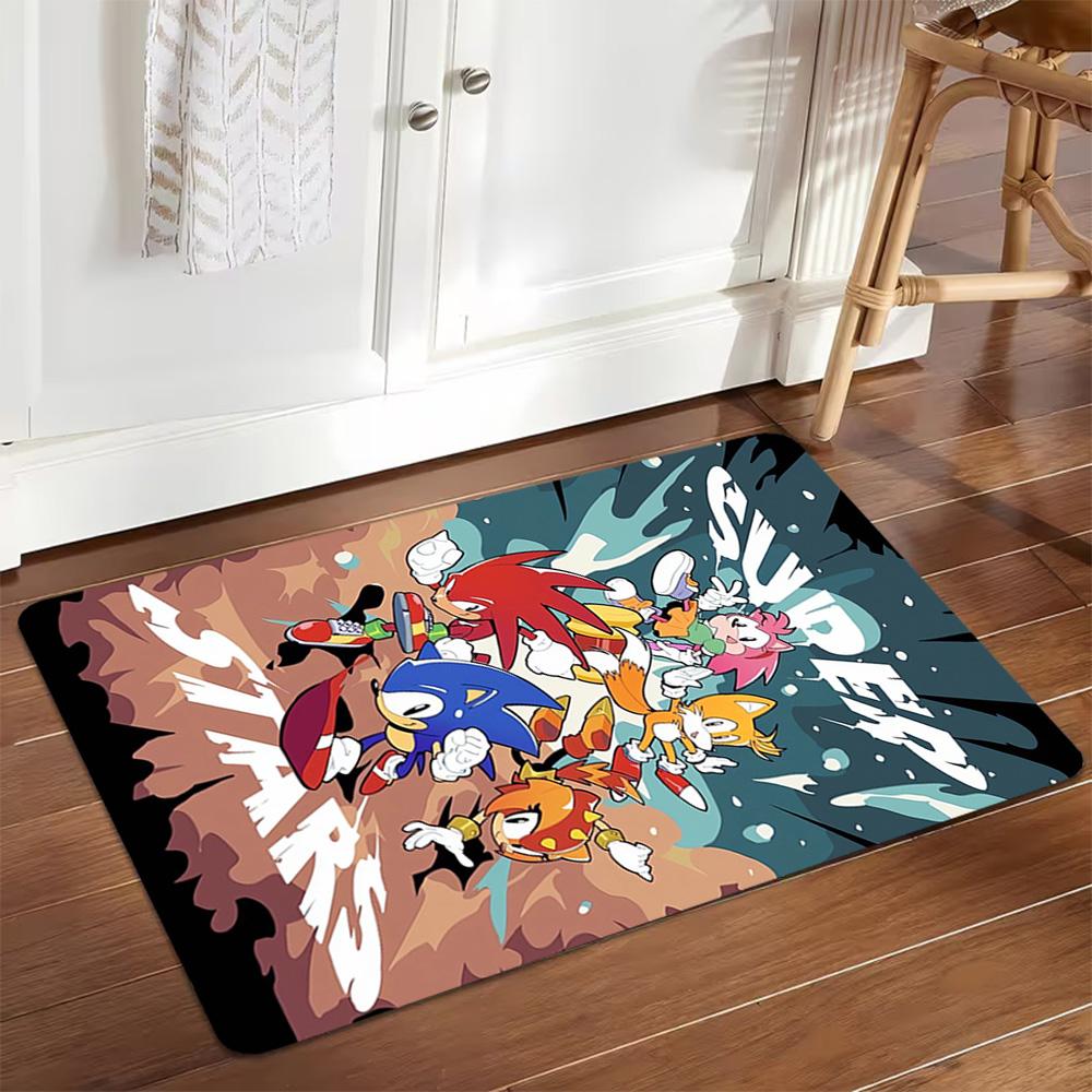 Sonic The Hedgehog Adventure Poster Decoration,Carpet,Living Room,Bedroom, Non-slip,Square rug