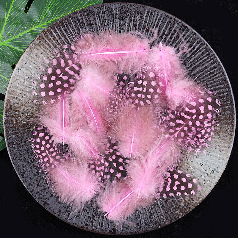 Plumes à Pois Naturelles pour Accessoires de Bâtonnet Jouet pour Chat DIY - 50 pcs.