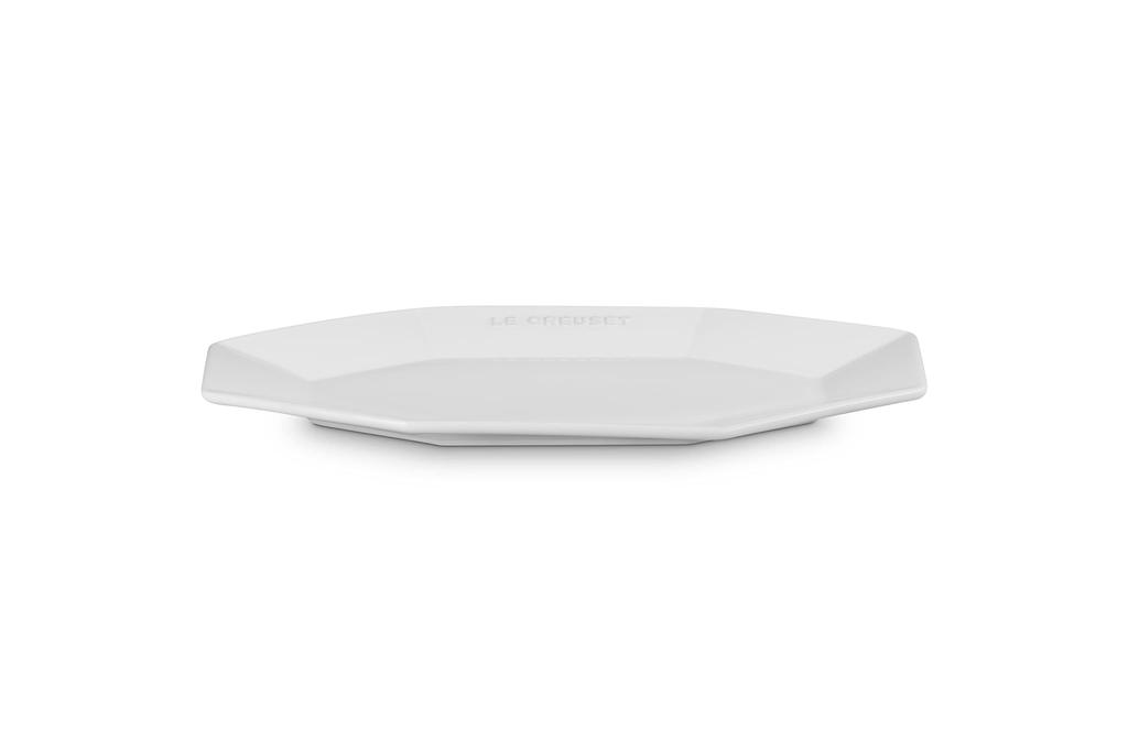 Le Creuset Octagonal Plate, 28cm, White, Heat and Cold Resistant, Microwave and Oven Safe [Official Japanese Product]