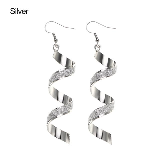 Women 'S Twist Spiral Dangle Charm Fall Earrings Jewelry Stainless Steel Long Peculiar Earrings  Trending For Teens Daily