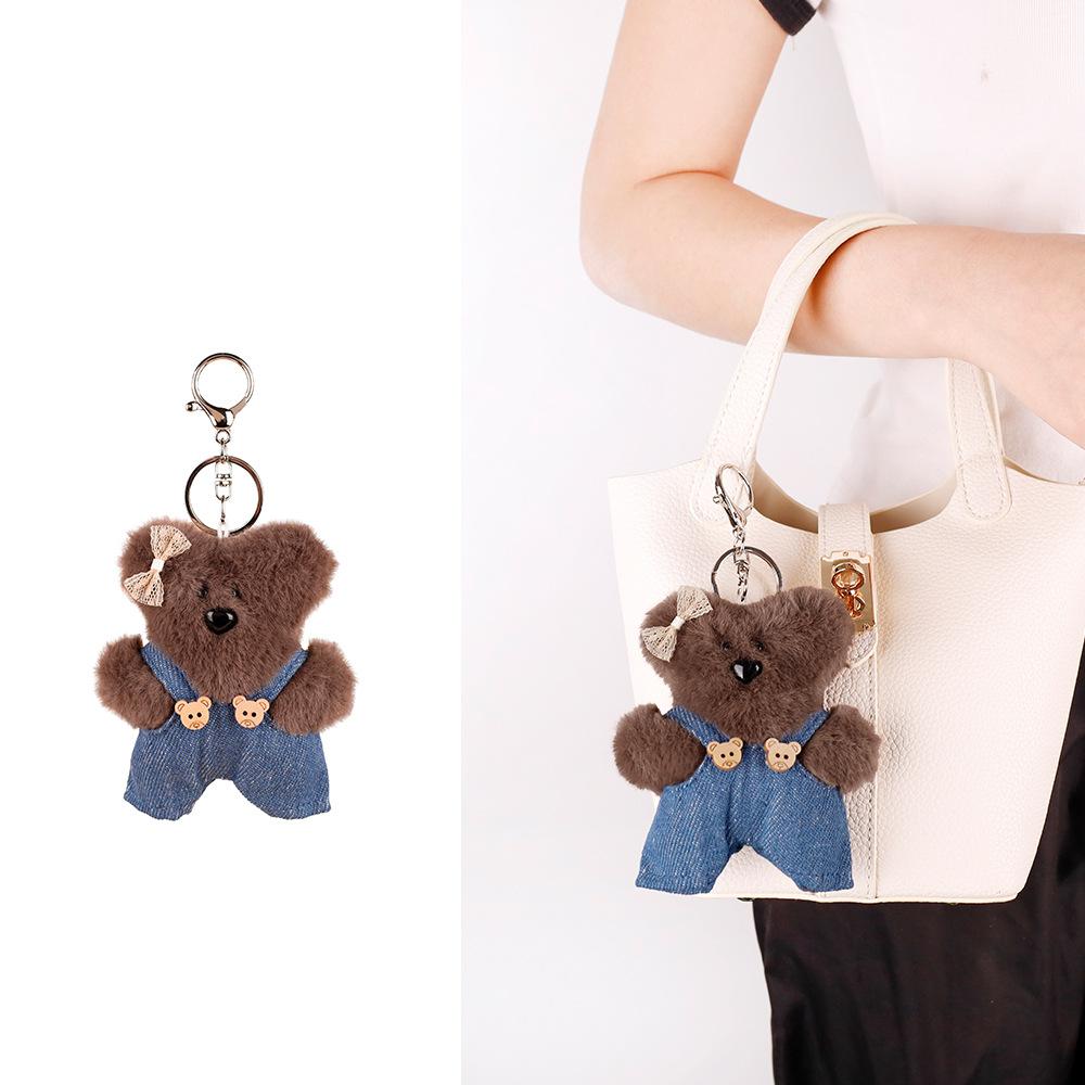 New Bean Plush Strap Bear Bag Pendant Cute Squeaky Lucky Bear Premium Pendant Delicate Keychain