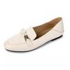 Single Shoes Women's Summer New One-pedal Women's Shoes Versatile Loafu Doudou Shoes Flat-soled Small Leather Shoes Summer and Autumn