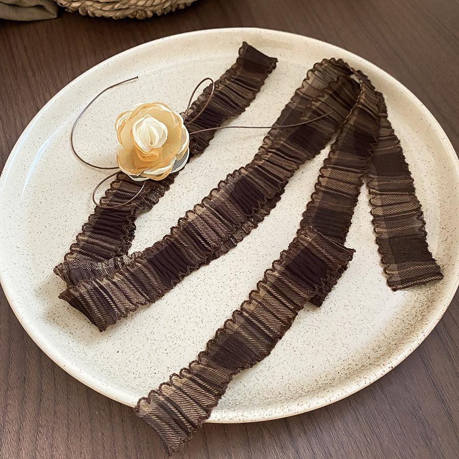 Retro style coffee fabric acrylic love necklace light luxury sweater chain versatile necklace women