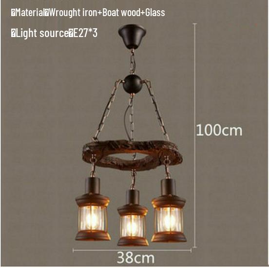 Vintage Industrial Wood Chandelier for Restaurants & Cafes