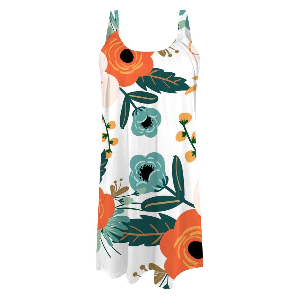 Summer Beach Dresses For Women Printed Strapless Camisole Sleeveless Sling Dress