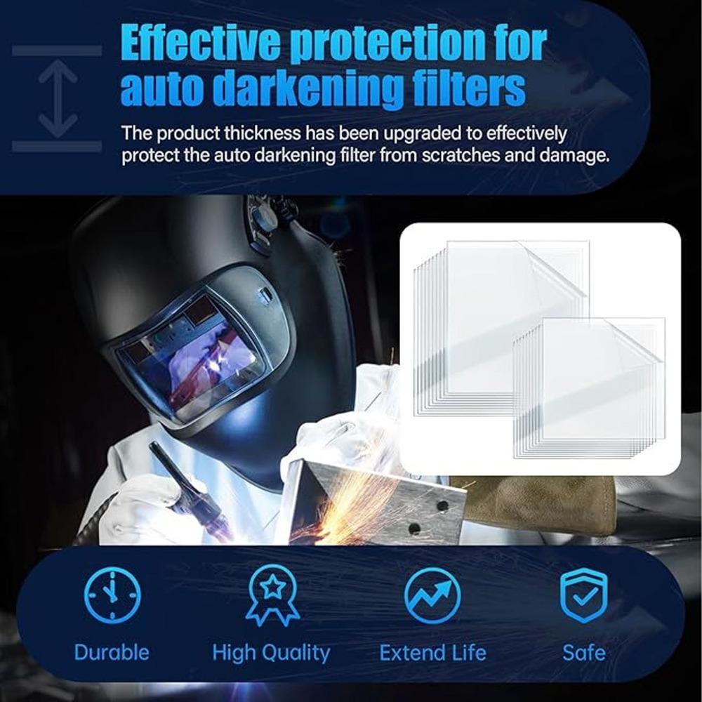 20 Pcs Replacement Welding Helmet Lens Solar Auto Darkening Replacement Lens Kit Industrial