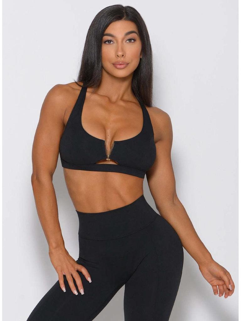 Spring/Summer Shockproof Sports Top & High-Waist Yoga Leggings Set