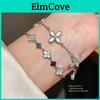 Vintage Zirkon Muschel Kleeblatt Blume Armband für Damen Geschenkidee