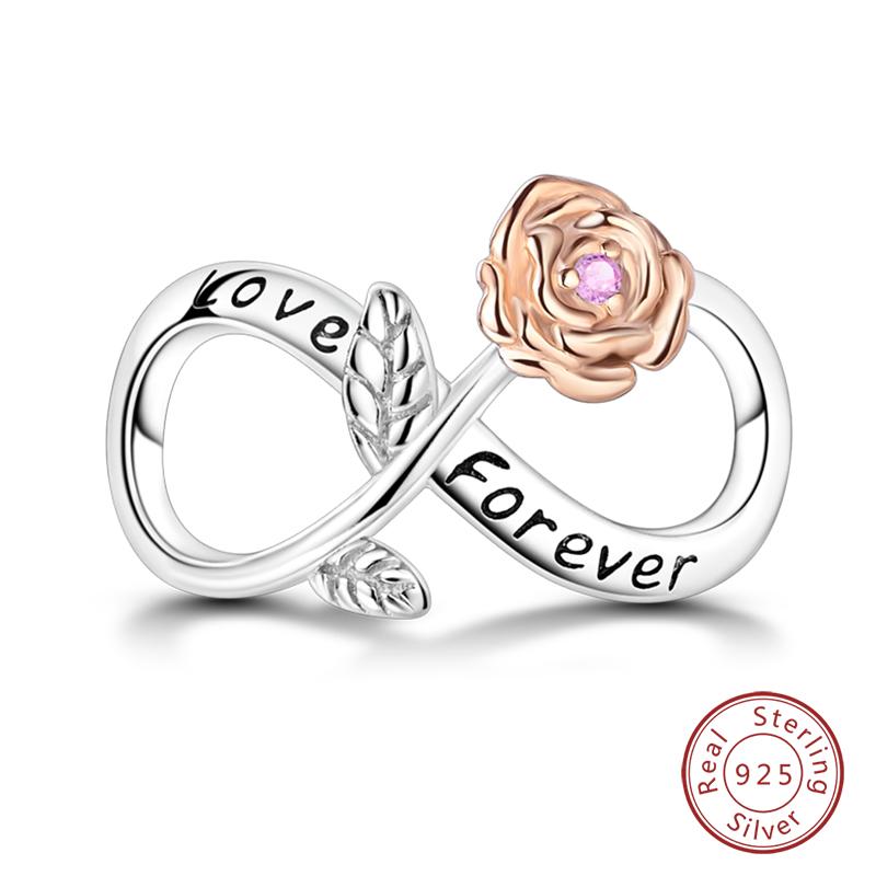 Copper Romantic Couple Rose Valentine'S Day Charms Beads Fit Qikaola Original Bracelets Fine Diy Jewelry Gifts