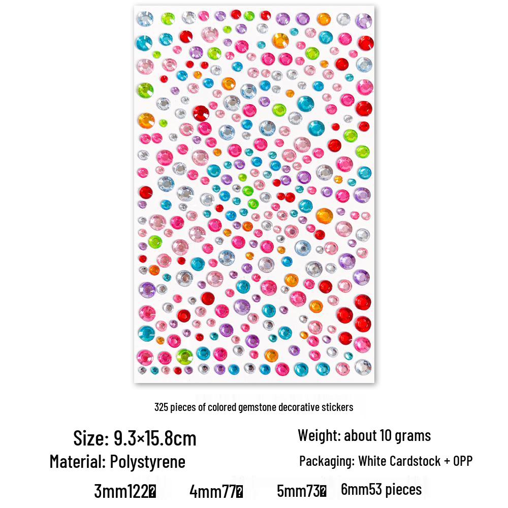 Gem Stickers: Kids' 3D Acrylic Crystal DIY Rhinestone Decorations, Colorful Cross-Border Designs for Girls