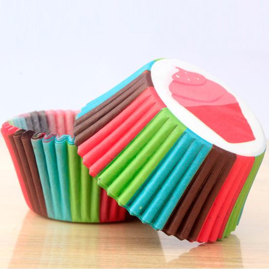 Jednoduchý DIY kreslený vzor Premium Cupcake Liner Bezpečná do mikrovlnné trouby Kuchyňské nástroje Košíček na muffiny