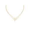 Kleines Cd-Logo Doppelkette Harz Imitation Kristall Halskette Damen Halskette Gold N1389PTCCY