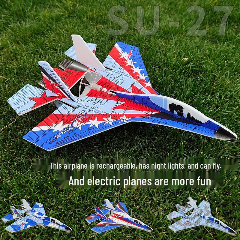Electric USB Charging Hand-Launched Su-35 Su-27 Boomerang Glider Model Airplane