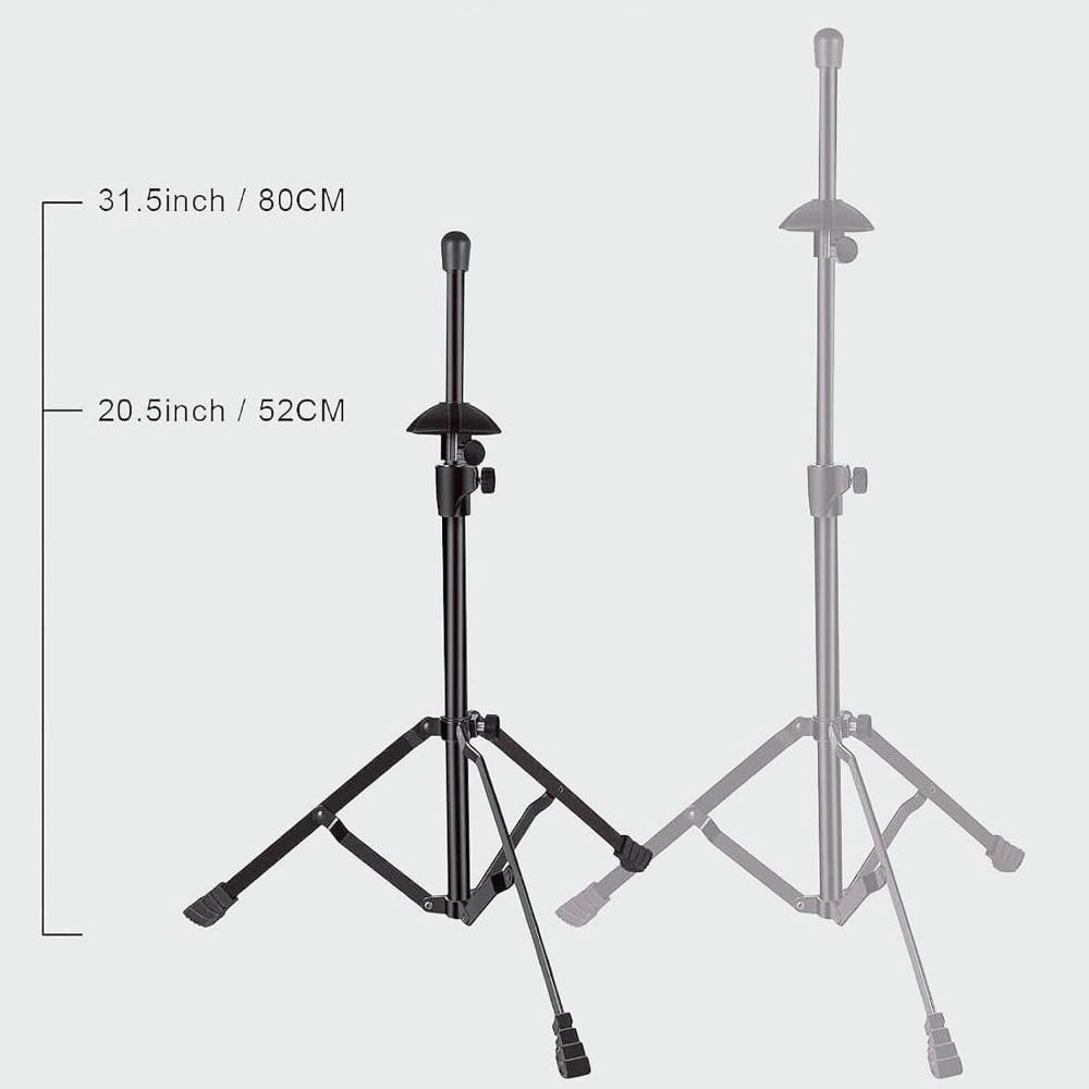 Folding trombone instrument stand (tripod structure, height adjustable, high stability, suitable for school, practice, and concerts) - Space-saving