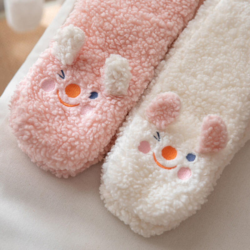 Warm and cozy winter fleece sleep socks with microfiber