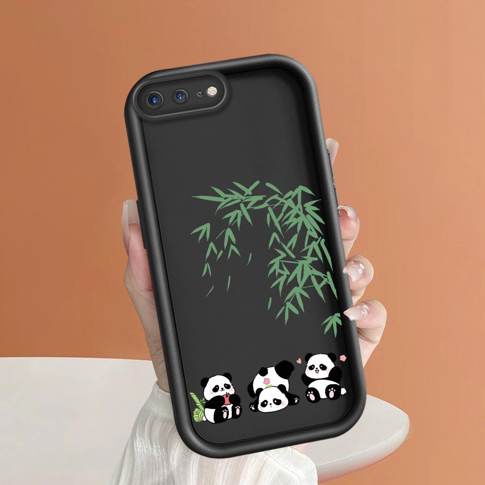 Niedliche Panda-Bambus-Handyhülle für iPhone Samsung Galaxy Xiaomi Redmi POCO HUAWEI Honor Stoßfestes, weiches, flexibles Gummi-Cover