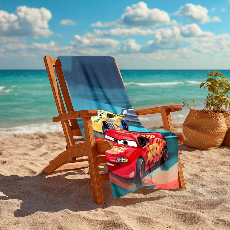 1pc Mcqueen Adventure Beach Towel, Highly Absorbent, Soft Comfortable, Yoga, Swimming, Fitness, Camping, Beach Activities. B730063