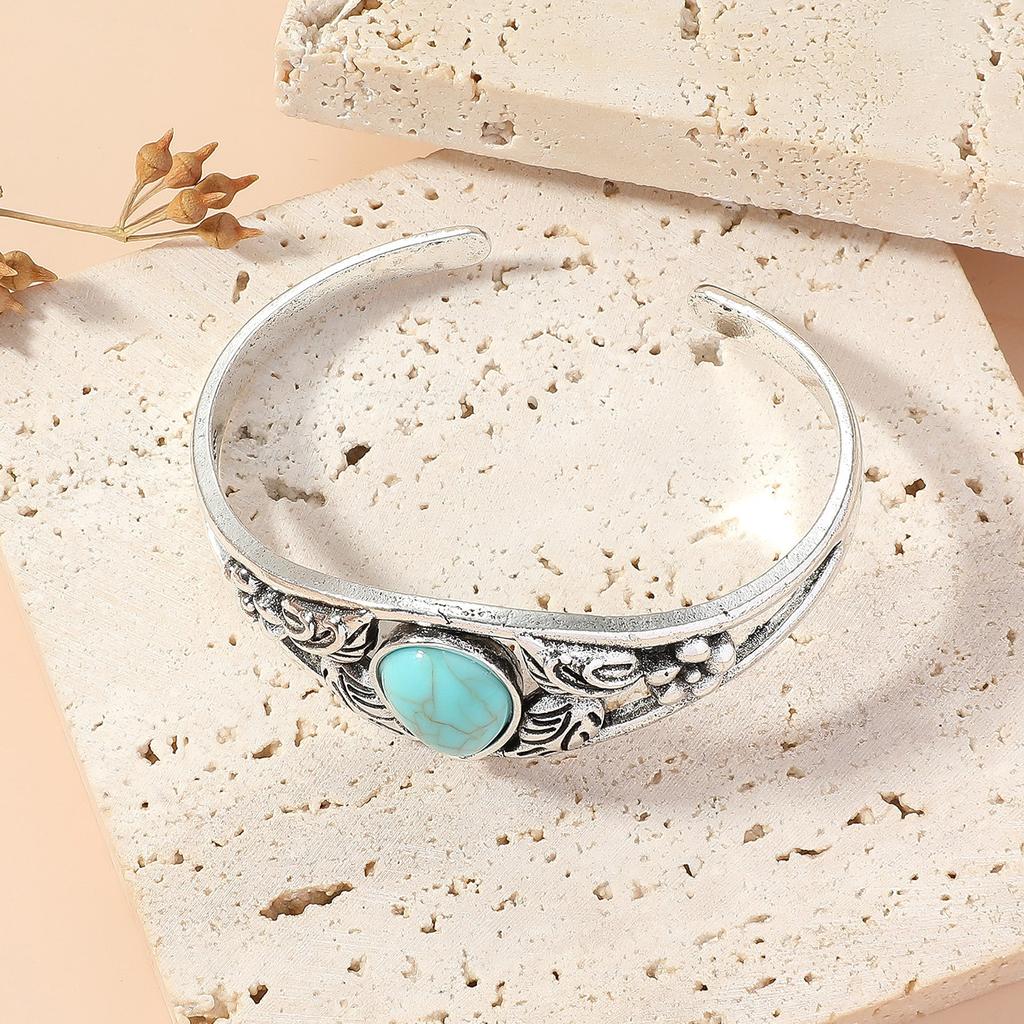 Cross Border Hot Personalized Retro Inlaid Resin Horse Eye Elastic Bracelet Fashionable And Simple Bracelet Trendy Accessory