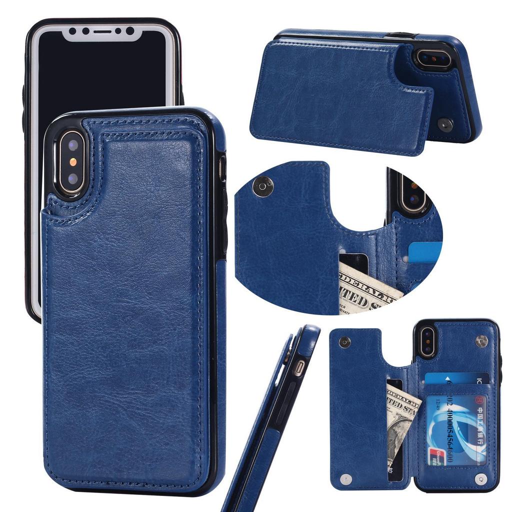 Suitable For IPhone 15 Leather Case With Crazy Horse Pattern 14 Phone Case With Creative Max Sticker And Card Insertion Protective Cover