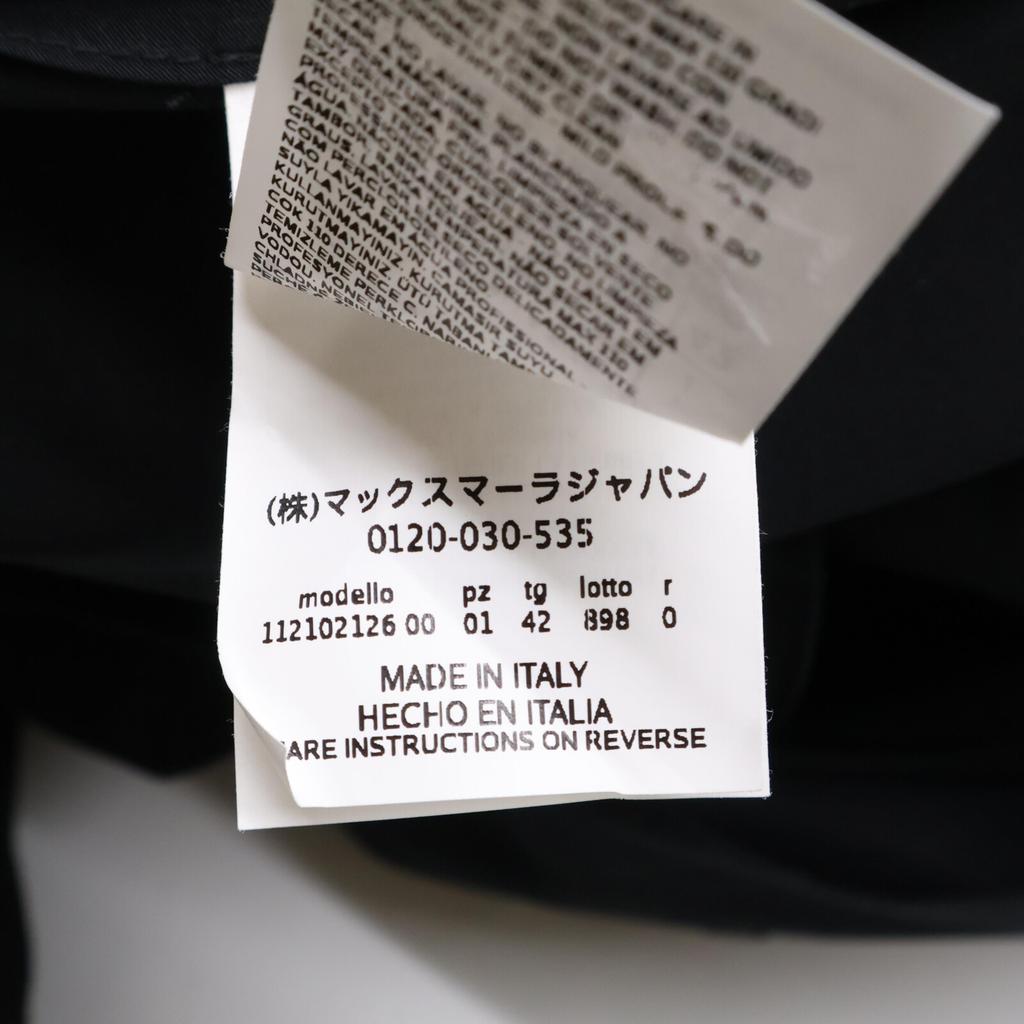 Max Mara 112102126 2020 Black Trench Coat Poplin Fabric Voluminous Sleeves coat 42 blackUsed