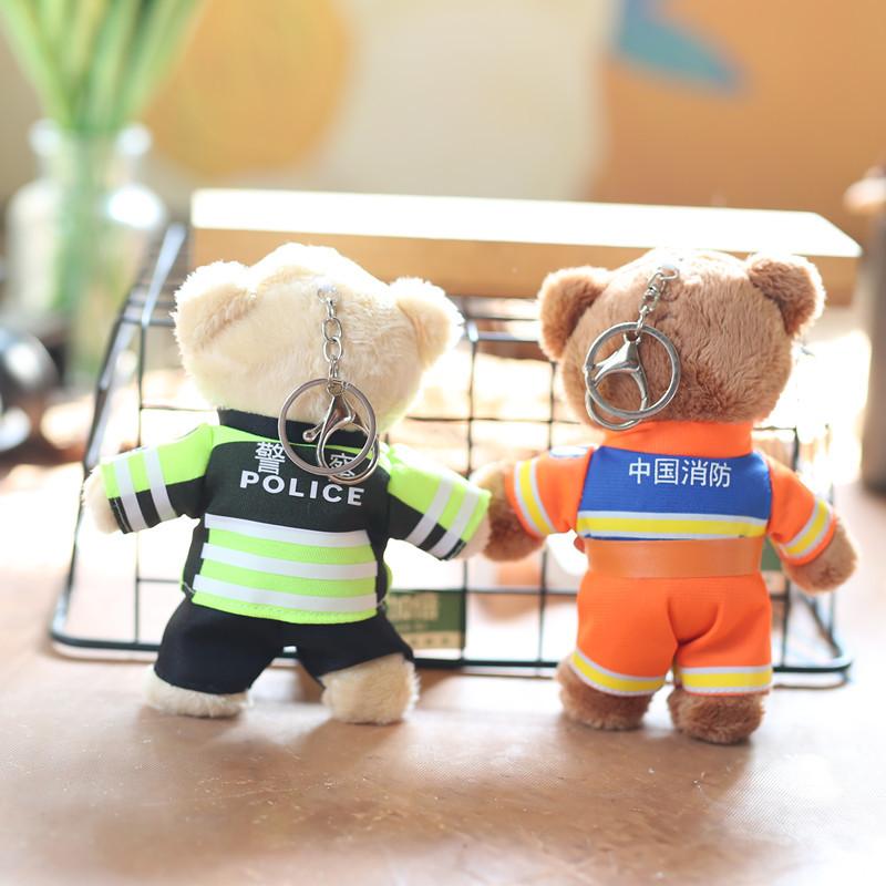 Drăguț Drăguț Pandantiv Panda Poliție Rutieră Jucărie de Pluș Pompieri Poliție Agățat de Geantă Breloc Păpușă Păpușă