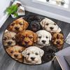 Puppies Round Area Rug,Carpet Rug for Living Room Bedroom Sofa Playroom Decor,Non-slip Floor Mat