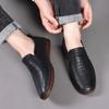 Leather Hollowed-out Breathable Lazy One-pedal Casual Leather Shoes Loafer Men's Shoes